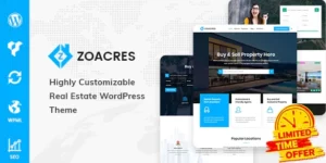 Zoacres Real Estate WordPress Theme 1.1.0破解版主题