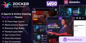 Zocker E-Sports Online Gaming Clan News WordPress Theme 1.1破解版主题