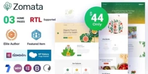 Zomata Organic Food WordPress Theme + RTL 1.6破解版主题